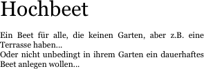 Hochbeet